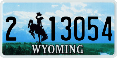 WY license plate 213054