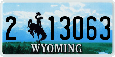 WY license plate 213063