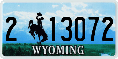 WY license plate 213072