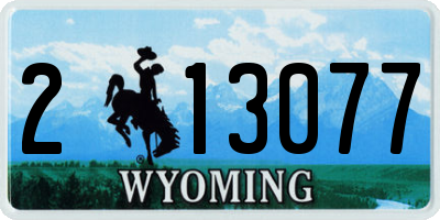 WY license plate 213077