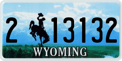 WY license plate 213132