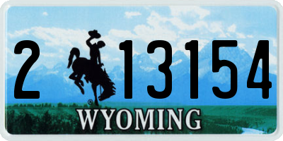 WY license plate 213154