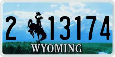 WY license plate 213174