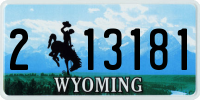 WY license plate 213181