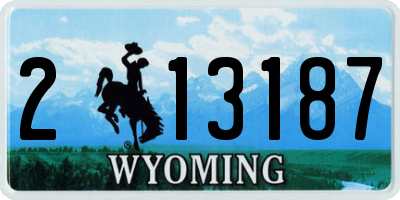 WY license plate 213187