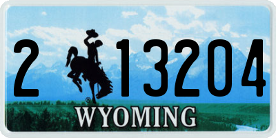 WY license plate 213204