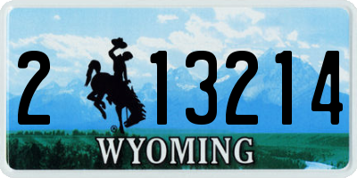 WY license plate 213214