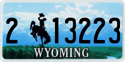 WY license plate 213223
