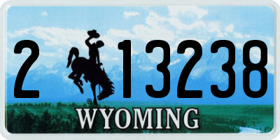 WY license plate 213238