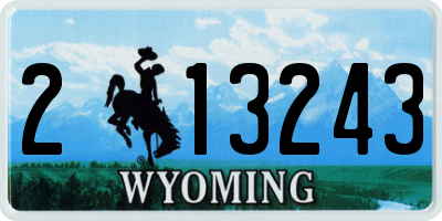 WY license plate 213243