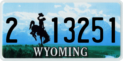 WY license plate 213251