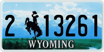 WY license plate 213261