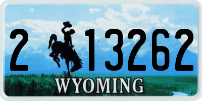 WY license plate 213262