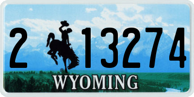WY license plate 213274