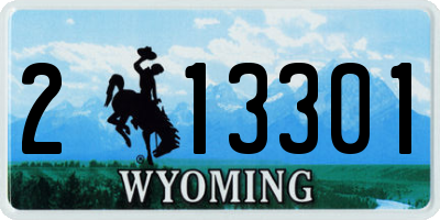 WY license plate 213301