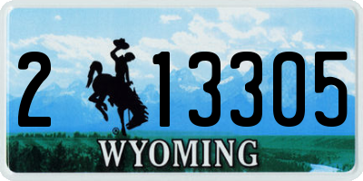 WY license plate 213305