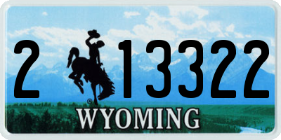 WY license plate 213322