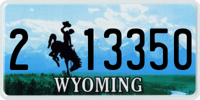 WY license plate 213350
