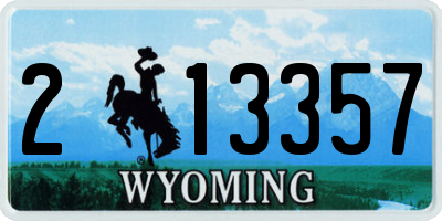 WY license plate 213357