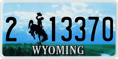 WY license plate 213370