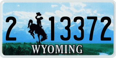 WY license plate 213372