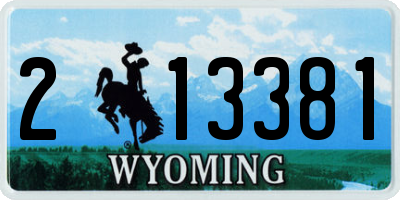 WY license plate 213381