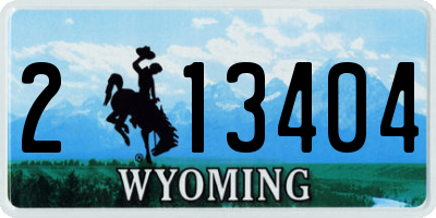 WY license plate 213404
