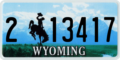 WY license plate 213417