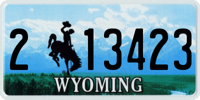 WY license plate 213423