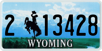 WY license plate 213428