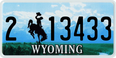 WY license plate 213433