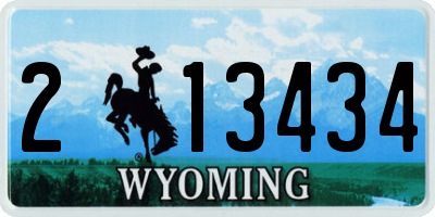 WY license plate 213434