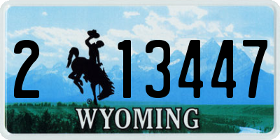 WY license plate 213447