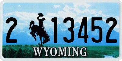 WY license plate 213452