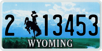 WY license plate 213453