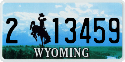 WY license plate 213459