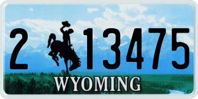 WY license plate 213475
