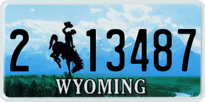 WY license plate 213487