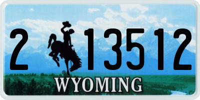 WY license plate 213512