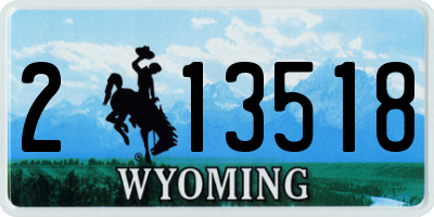 WY license plate 213518
