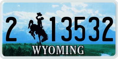 WY license plate 213532