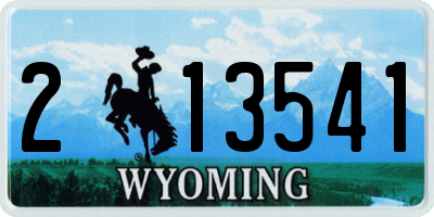 WY license plate 213541
