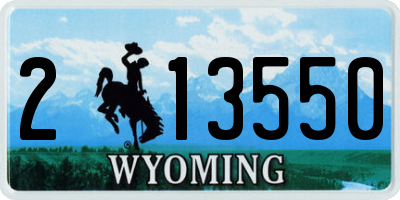 WY license plate 213550