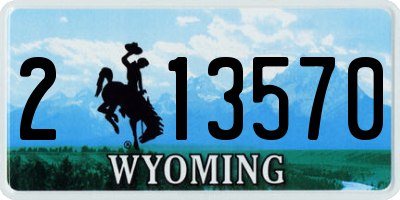 WY license plate 213570