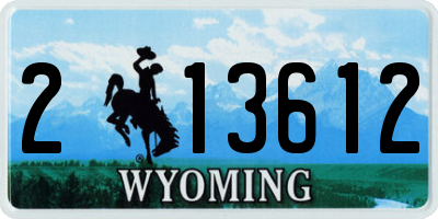 WY license plate 213612
