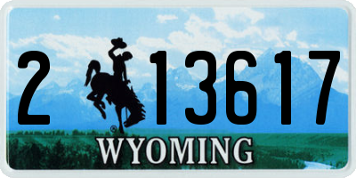 WY license plate 213617