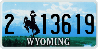 WY license plate 213619