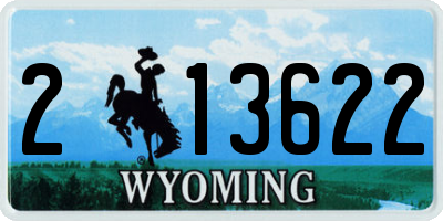 WY license plate 213622