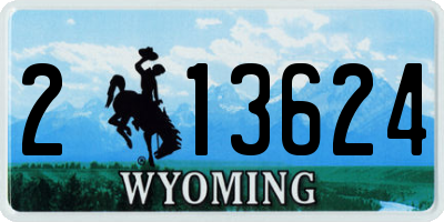 WY license plate 213624