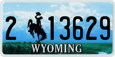 WY license plate 213629